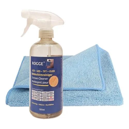 ROGGE 500ml Bildschirmreiniger inkl. 1 Weltklasse Microfasertuch 40x40cm 500 ml