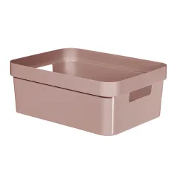 Keter Germany GmbH Curver INFINITY RECYCLING Box 11 L, Aufbewahrungsboxen in skandinavischem Design aus 100 % recycelten Materialien, 1 Box, Farbe: rosa 257401