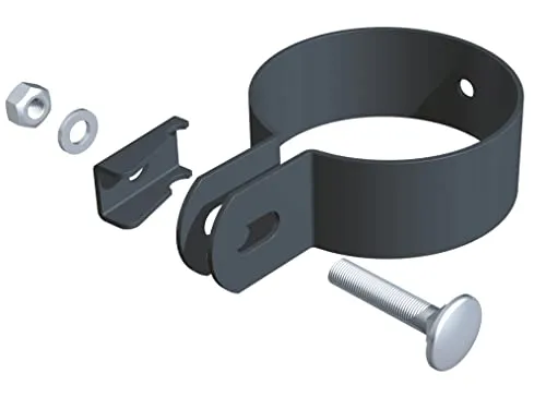 Alberts 563547 Endschelle | Stahl roh, sendzimirverzinkt anthrazit kunststoffbeschichtet RAL 7016 | für Pfosten-Ø 60 mm