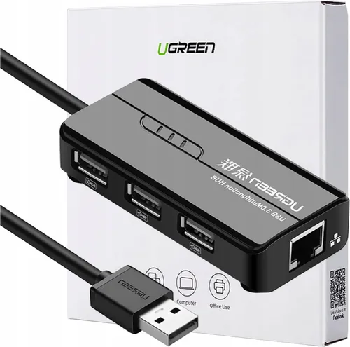 Ugreen 20264 RJ45 / USB-A Netzwerkadapter mit 3 USB-Anschlüssen