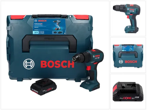Bosch GSB 18V-55 Professional Akku Schlagbohrschrauber mit ProCORE Akku - Leistungsstarker Akku-Bohrschrauber mit 55 Nm Drehmoment, bürstenlosem Motor und robustem Metallbohrfutter. Ideal für vielseitige Anwendungen in Holz, Metall und Mauerwerk.