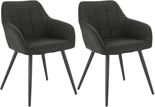 Woltu Esszimmerstuhl Set (2 St) – Polsterstühle mit Metallbeinen - Moderne Esszimmerstühle mit ergonomischer Rückenlehne und gut gepolsterter Sitzfläche. Ideal für verschiedene Wohnstile, stabil und langlebig mit Bodenschonern für Kratzschutz.