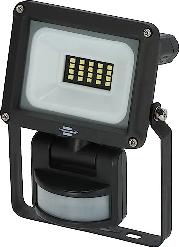 Brennenstuhl LED-Außenstrahler Jaro 1060 P - Wasserdichter LED-Außenstrahler mit 10 W und 1.150 Lumen, ausgestattet mit Bewegungsmelder und Dämmerungssensor für automatische Beleuchtung bei Dunkelheit.