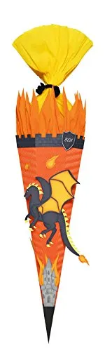 Ursus 9850033 - Schultüte Bastelset Drache, sechseckig, Höhe ca. 68 cm, Duchmesser ca. 20 cm, inklusive Bastelanleitung und Vorlagebogen, zum Selbstbasteln, ideal für die Einschuluung