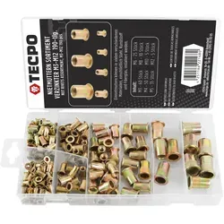 TECPO Nietmuttern Sortiment M3-M12, 190-teilig von TECPO
