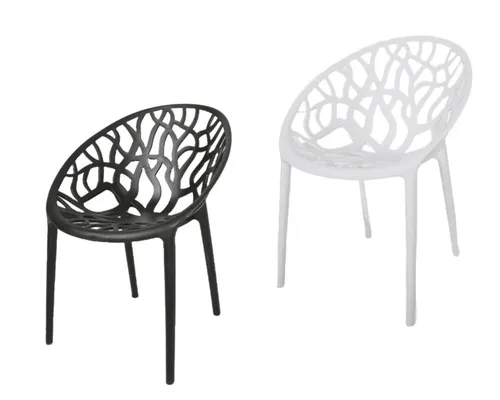Stapelstuhl Susanne - Stapelbar und Wetterresistent für Garten und Esszimmer - Stühle für Innen- & Außenbereich, extra leicht und modern, ideal für Garten, Camping oder Esszimmer. Maximale Gewichtskapazität: 120 kg.