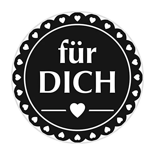 Knorr Prandell 211803006 Stempel aus Holz, rund Motivgröße circa Durchmesser 3,2 cm, Motiv für Dich