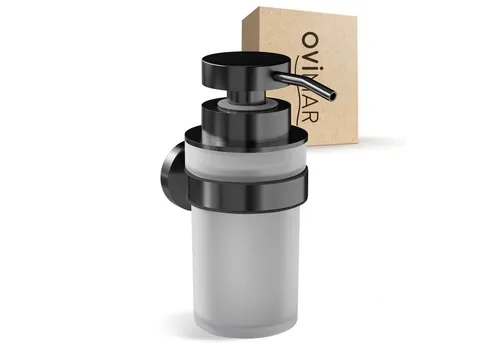 ovimar Seifenspender Veotind, Edelstahl Gunmetal - Seifenspender aus hochwertigem Edelstahl in modernem Gunmetal, ideal für eine stilvolle Badgestaltung und einfache Montage.