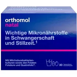 Orthomol Natal Granulat Kapseln 30er-Packung - Nahrungsergänzung für Frauen mit Kinderwunsch, unterstützt Schwangerschaft und Stillzeit mit wichtigen Nährstoffen