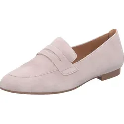 Gabor Loafer Slipper - Eleganter Businessschuh mit Blockabsatz in Grau - Halbschuhe mit dezentem Blockabsatz, aus hochwertigem Ziegenveloursleder, ideal für stilvolle Business-Outfits und komfortables Tragen.