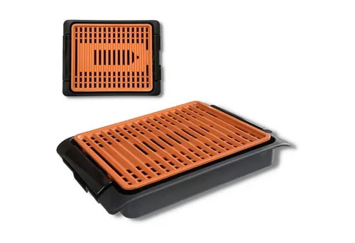 Rauchfreier elektrischer Tischgrill BEST DIRECT Starlyf Smokefree COPPER - 1250 Watt, ideal für drinnen und draußen mit Keramik Antihaftbeschichtung