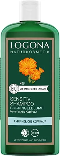 LOGONA Sensitiv Shampoo – Beruhigende Pflege für empfindliche Kopfhaut - Mildes Shampoo mit Bio-Ringelblume für sanfte Reinigung und Pflege, ideal bei sensibler Kopfhaut. NaTrue zertifiziert, vegan, in umweltfreundlicher Verpackung.