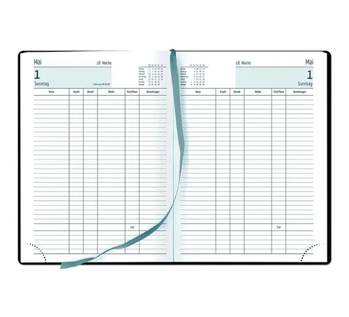 Güss-Verlag Buchkalender 53200, A4, Reservierungsbuch - Praktisches Reservierungsbuch für Gastronomie und Hotellerie, 1 Tag = 1 Seite, A4-Format mit viel Platz für Eintragungen und hochwertigem Kunstledereinband.