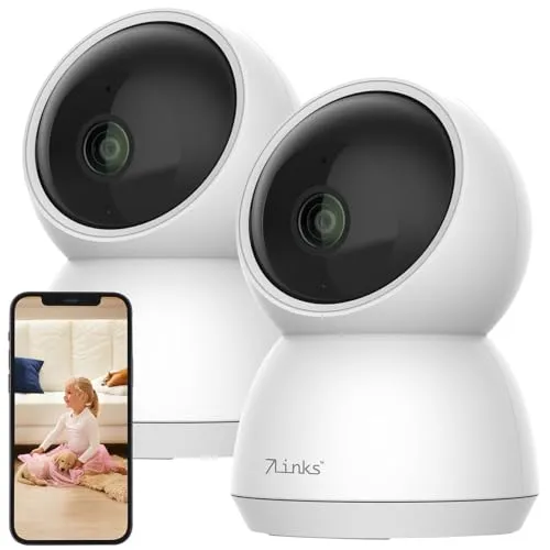 7links 2er-Set WLAN-Überwachungskameras mit nativem 4K UHD, IR-LEDs, Pan/Tilt