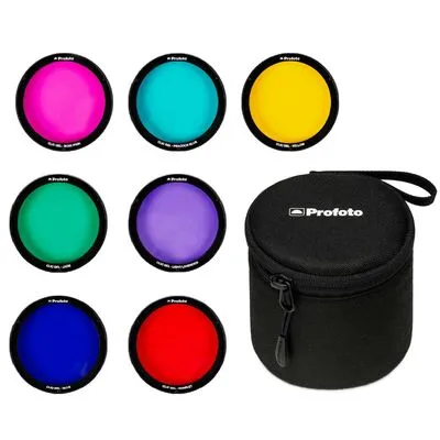 Profoto Clic Color Effects Kit - Kamera-Blitzlichtzubehör mit kreativen Farbfiltern für beeindruckende Lichtgestaltungen und kreative Fotografie.