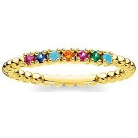 THOMAS SABO Ring Kugeln mit farbigen Steinen in gold von THOMAS SABO