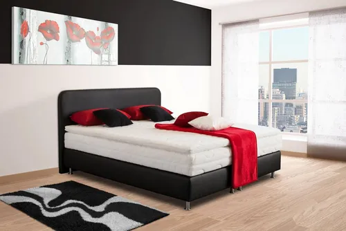 Boxspringbett schwarz 150x212 cm mit Kaltschaum-Topper in schwarz von Westfalia