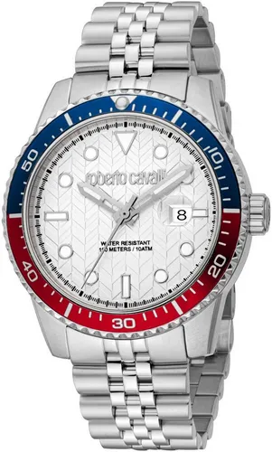 Roberto Cavalli Quarzuhr Uomo Trend II RC5G084M1055 - Elegante Herrenuhr mit Edelstahlarmband, wasserdicht bis 10 bar und leuchtenden Indizes für optimale Ablesbarkeit.