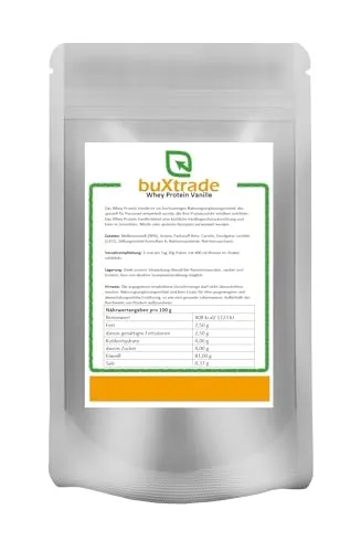 Whey Protein Vanille | Whey Protein Pulver | Eiweiß | Eiweiss | Protein | Buxtrade | Vanille 1 kg