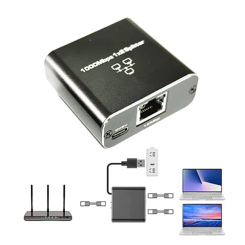 B19C RJ45 Adapter Splitter Verteiler 1:2 Ethernet LAN Netzwerkkabel Kabel CAT56