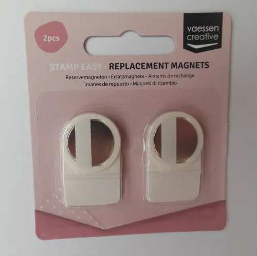 Vaessen Creative, 2 Ersatzmagnete für Stempelhilfe in weiß, Stamp Easy