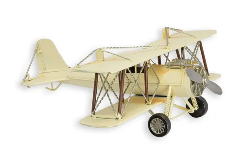 Aubaho Dekoobjekt Doppeldecker Flugzeug Retro - Detailgetreues Blechmodell eines Doppeldeckerflugzeugs im stilvollen Retro-Design. Ideal zur Dekoration für Zuhause oder im Büro – ein echter Hingucker, der nostalgisches Flair verbreitet.
