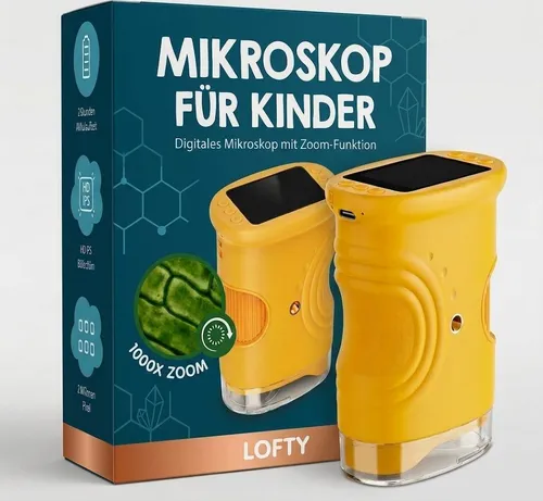 LOFTY Mikroskop für Kinder – Digitales Handmikroskop mit 1000-fach Zoom