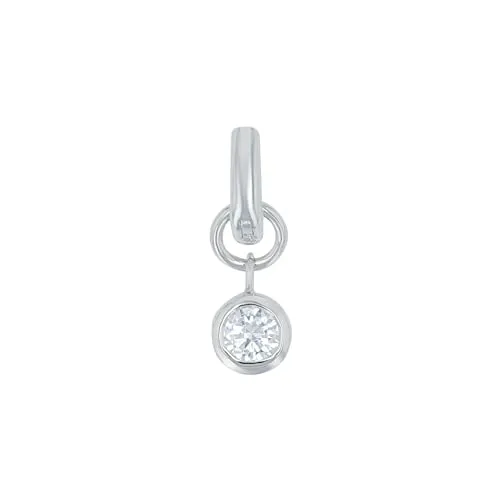 Amor Charm 925 Sterling Silber Damen Charms, mit Zirkonia synth., 1,5 cm, Silber, Januar, Kommt in Schmuck Geschenk Box, 2038533