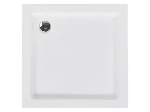 ABS Duschwanne weiß quadratisch 80x80cm mit Schürze Abfluss Rand 7cm hoch Ampay