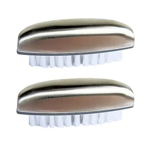 Nagelbürste (2 Stück) Handbürste Edelstahl Edelstahlseife Bürste - auf Handfläche und Fingernägel abgestimmte Borsten