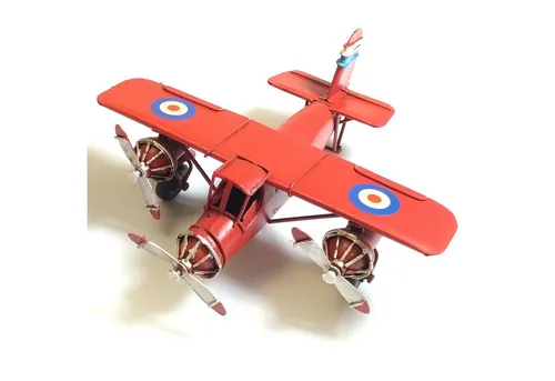 Dynasun Modellflugzeug Car 2004D-2440, (1-tlg), Flugzeug Rot 16cm Vintage Flugzeugmodell aus Metall
