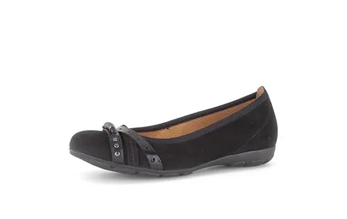 Gabor Damen Klassische Ballerinas, elegante Flats in Schwarz Kombi - Elegante Ballerinas aus hochwertigem Lack mit bequemer Passform. Ideal für den Alltag und besondere Anlässe. Mit flacher Laufsohle für optimalen Tragekomfort.