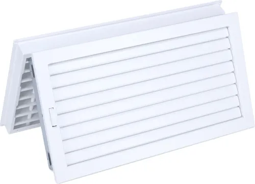 Deckenluftgitter Ventlab verstellbar, 450 x 240 mm, weiß - Verstellbares Deckenluftgitter für Kaminanlagen. Es sorgt für optimale Luftverteilung und verhindert Wärmestaus. Hergestellt aus hitzebeständigem Stahl, einfach zu montieren und mit schmalem Rand für ein perfektes Finish.