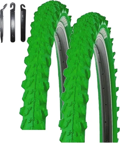 Kenda MTB K-829 Fahrradreifen in Grün 50-559 (26 x 1.95) inkl. maxxi4you Reifenheber 2 x