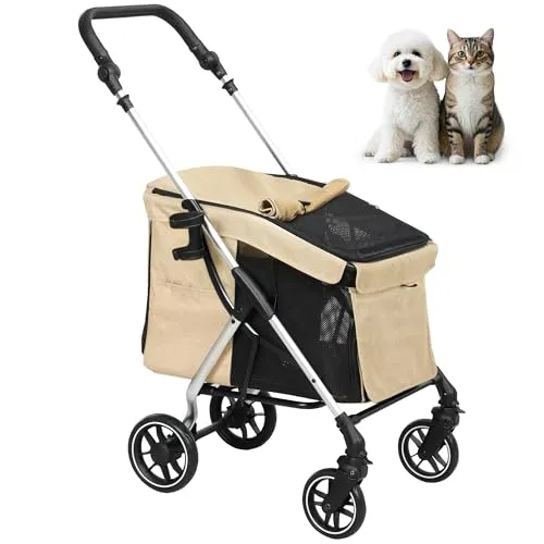 PawHut Hundewagen Polyester, Aluminium - Sonstiger Hundebedarf: Faltbarer Hundebuggy für Hunde bis 10kg, leicht und robust – ideal für Outdoor-Abenteuer mit Ihrem vierbeinigen Freund.