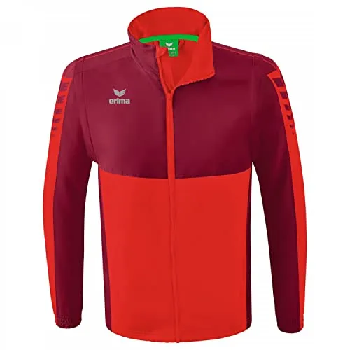 Erima Unisex Six Wings Jacke mit abnehmbaren Ärmeln, rot, XXL - Funktionsjacke aus wind- und wasserabweisendem Material, mit abnehmbaren Ärmeln und Fleece-Innenfutter für optimalen Komfort bei jedem Wetter.