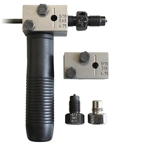 Profi Bördelgerät für Bremsleitungen 4,75 mm - Sonstige - Kompaktes Bördelwerkzeug aus Chrom-Vanadium-Stahl, ideal für präzises Bördeln von Bremsleitungen nach DIN und SAE Norm.