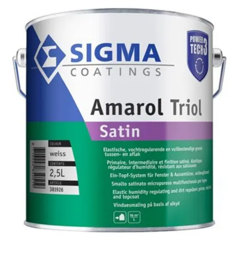 Produktbild Sigma Amarol Triol Satin 2,5L Fensterlack Weiß