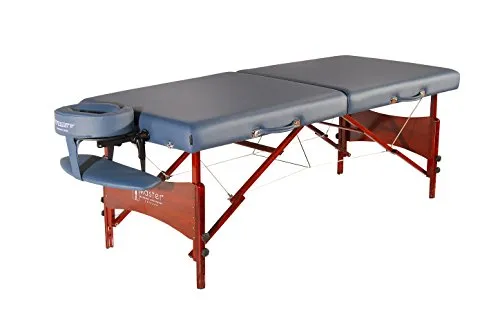 Master Massage 71cm NewPort Mobil Massageliege Klappbar Massagebett Massagebank Kosmetikliege Portable Massage Table Beauty Bed Holzbeine Tragetasche Paket Königsblau