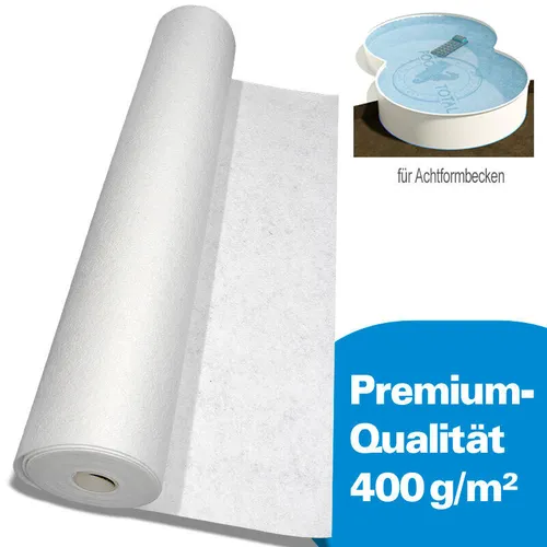 3,00 x 4,70m Achtformbecken Bodenschutzvlies Spezial 400g/m² - Schwimmbeckenfolien - Hochwertiges Unterlegvlies für optimalen Schutz und Langlebigkeit Ihres Pools.