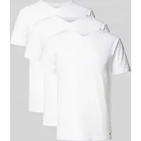 Tommy Hilfiger T-Shirt mit abgerundetem V-Ausschnitt im 3er-Pack in Weiss, Größe S