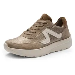 Ara NEW YORK Plateausneaker Komfortweite H - Beige - Sneaker in Komfortweite H (sehr weit) mit glitzerndem Obermaterial und atmungsaktiver, gepolsterter Innensohle für optimalen Tragekomfort.