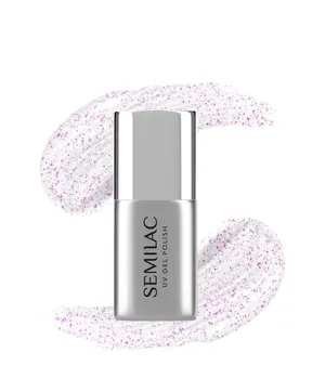 Semilac Top T17 No Wipe UV Gel Polish Top Coat 7 ml Sparkling Pink