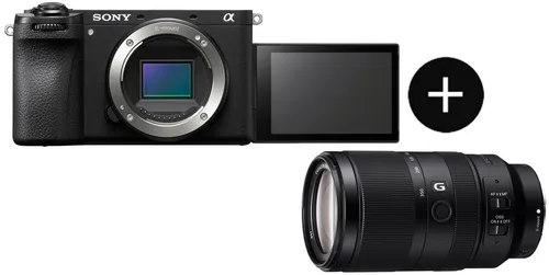 SONY Systemkamera Alpha 6700 mit SEL70350G Objektiv, schwarz - Die α6700 bietet herausragende Bildqualität und innovative KI-Technologie in einem kompakten Design. Ideal für kreative Fotografie und Videos, ausgestattet mit zwei hochwertigen E-Mount-Objektiven und umfangreichen Funktionen.