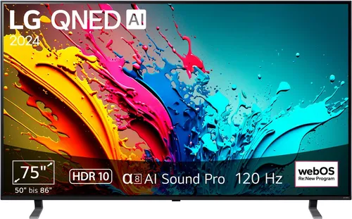 LG 75QNED85T6C (2024) - 75 Zoll QNED Fernseher, lebendige Farben und hohe Helligkeit für ein beeindruckendes Seherlebnis