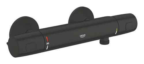Grohe Precision Trend Thermostat-Brausebatterie - Mattschwarz - Wannen- & Duscharmaturen mit präziser Temperatursteuerung und elegantem mattschwarzen Design für ein modernes Badezimmer