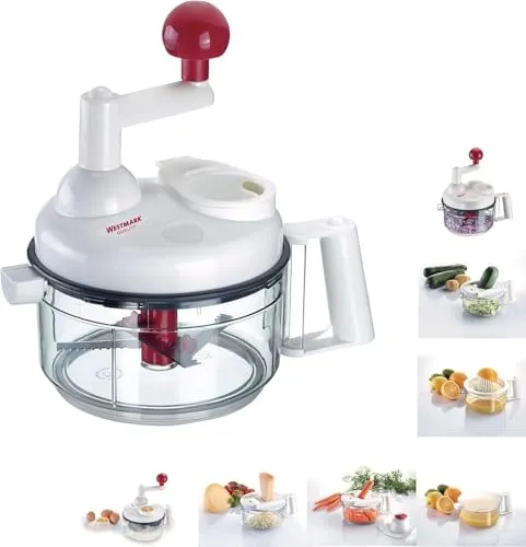 WESTMARK Zerkleinerer Multi-Kulti, 9 in 1 - Reiben & Küchenreiben, vielseitig einsetzbar mit 9 Funktionen für müheloses Zerkleinern, Raspeln und Schneiden – Made in Germany!