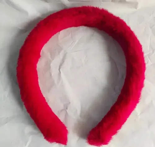 Haarreif mit Plüsch Farbe ROT für KINDER