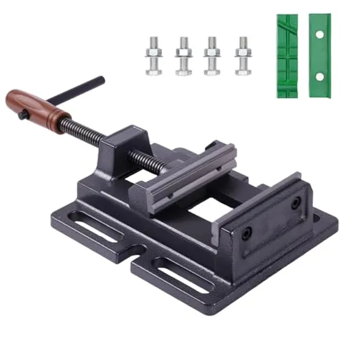 ZTUKOMN BohrmaschinenSchraubstock, 110 mm Backenbreite, 3,75 Kilogramm,Maschinenschraubstock mit Weiche Schraubstock-Schutzbacken