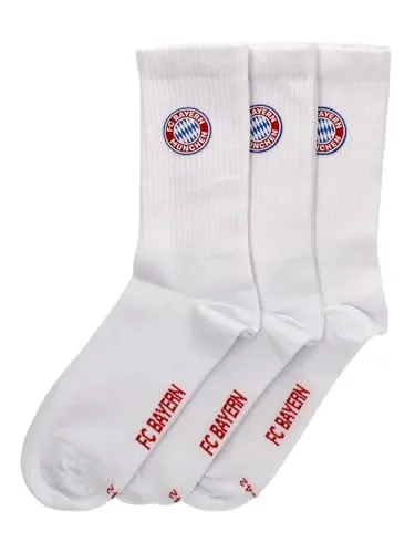 FC Bayern München Crew Socks 3er Pack - 3 Paar hochwertige Socken mit FC Bayern München Logo, ideal für Fans. Bequem und strapazierfähig, perfekt für den täglichen Gebrauch.